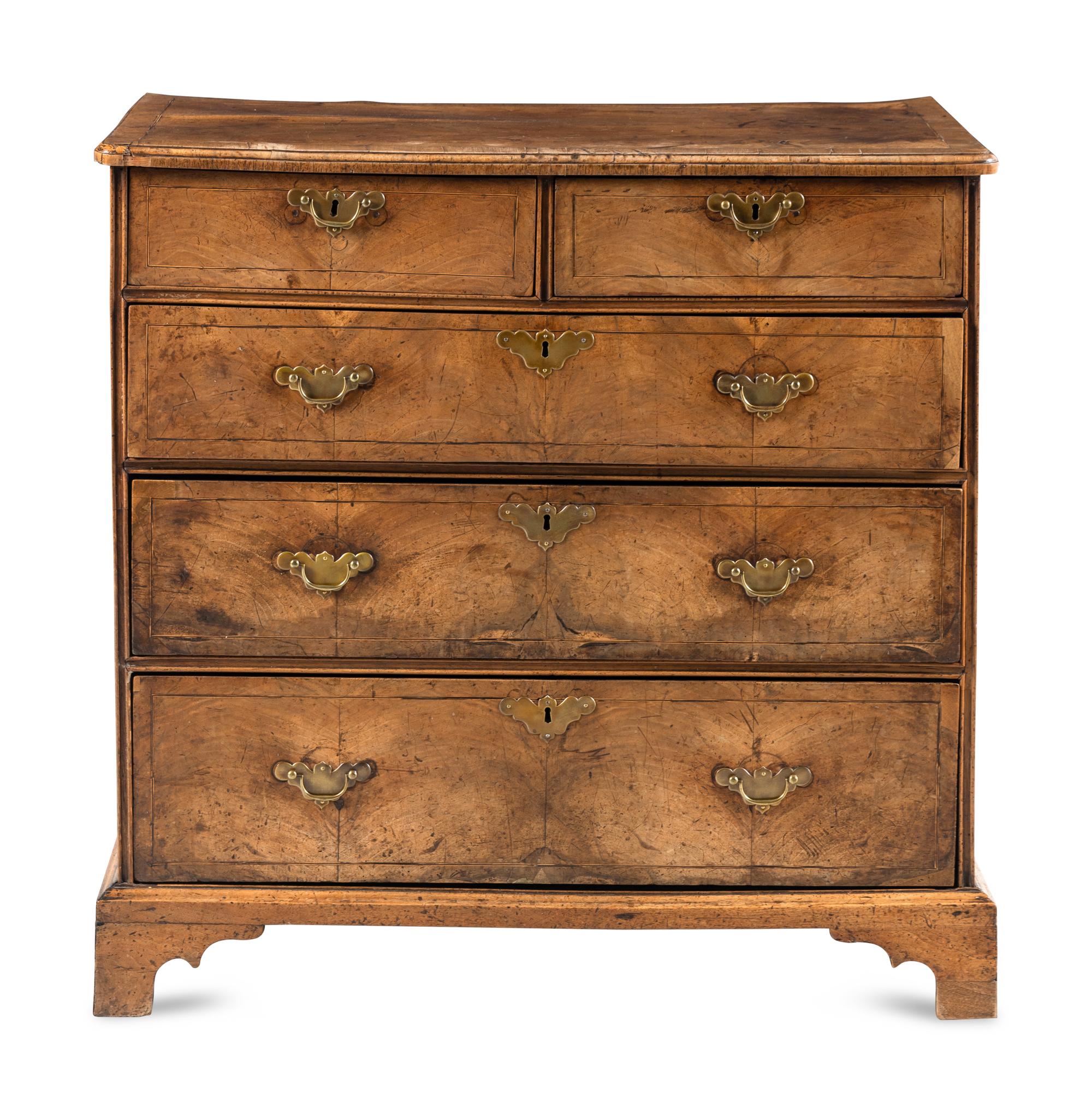 A George II Walnut Chest of Drawers
