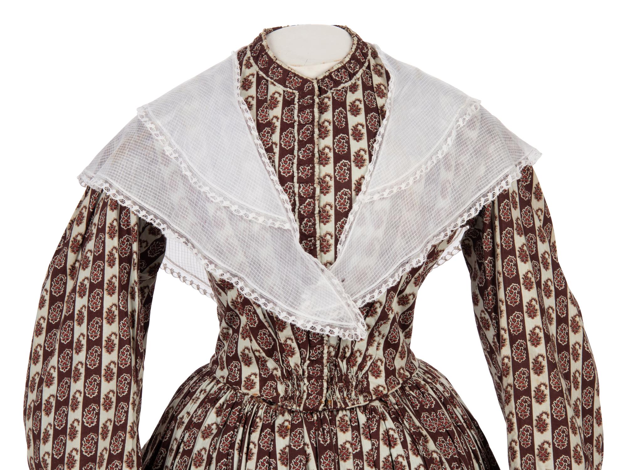 Collection of Four Sleeves, One Shawl, and One Dickey, 1840-90