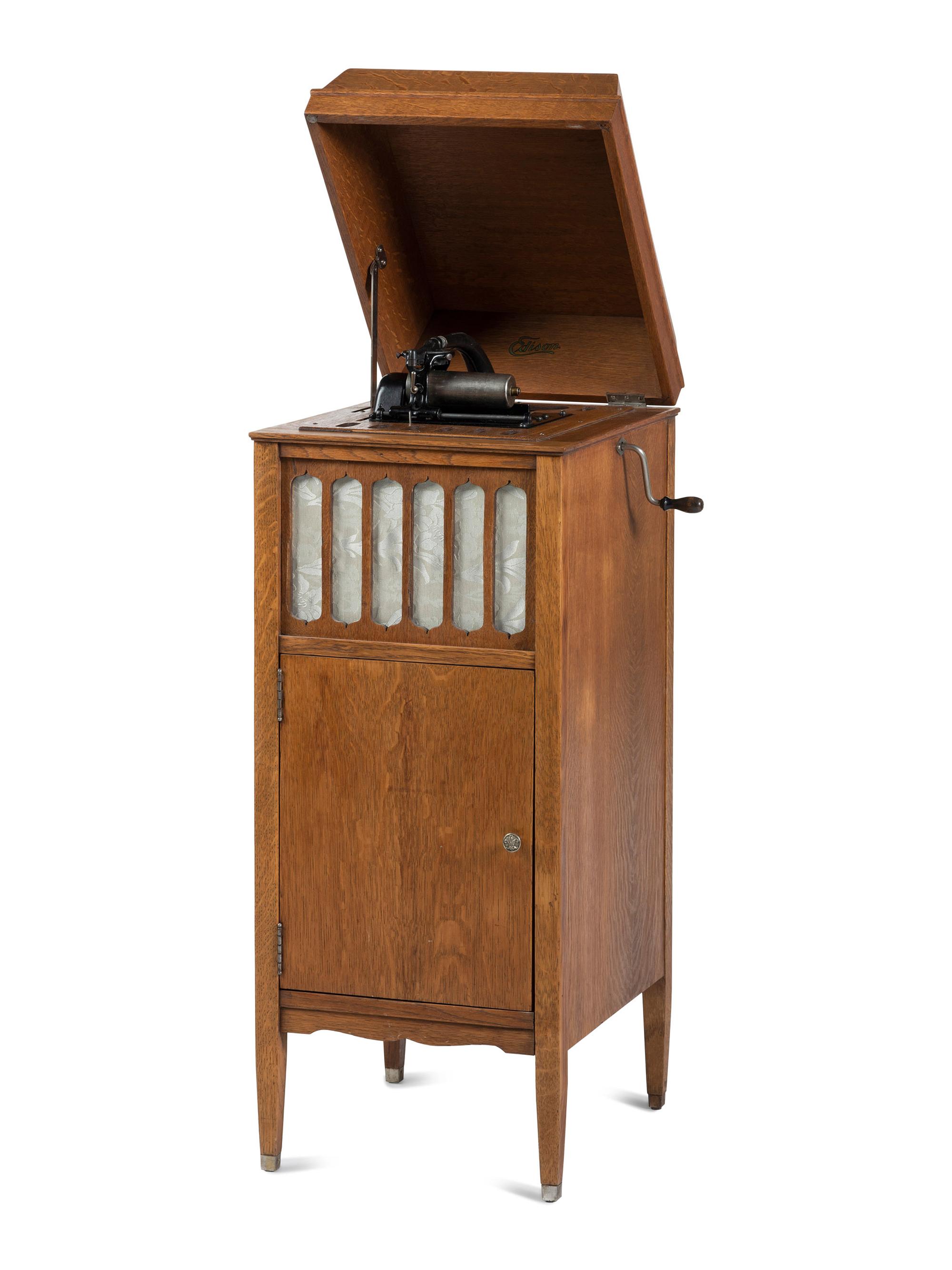 An Edison Amberola Phonograph Oak Cabinet