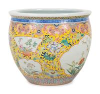 A Chinese Export Enameled Porcelain Jardinière