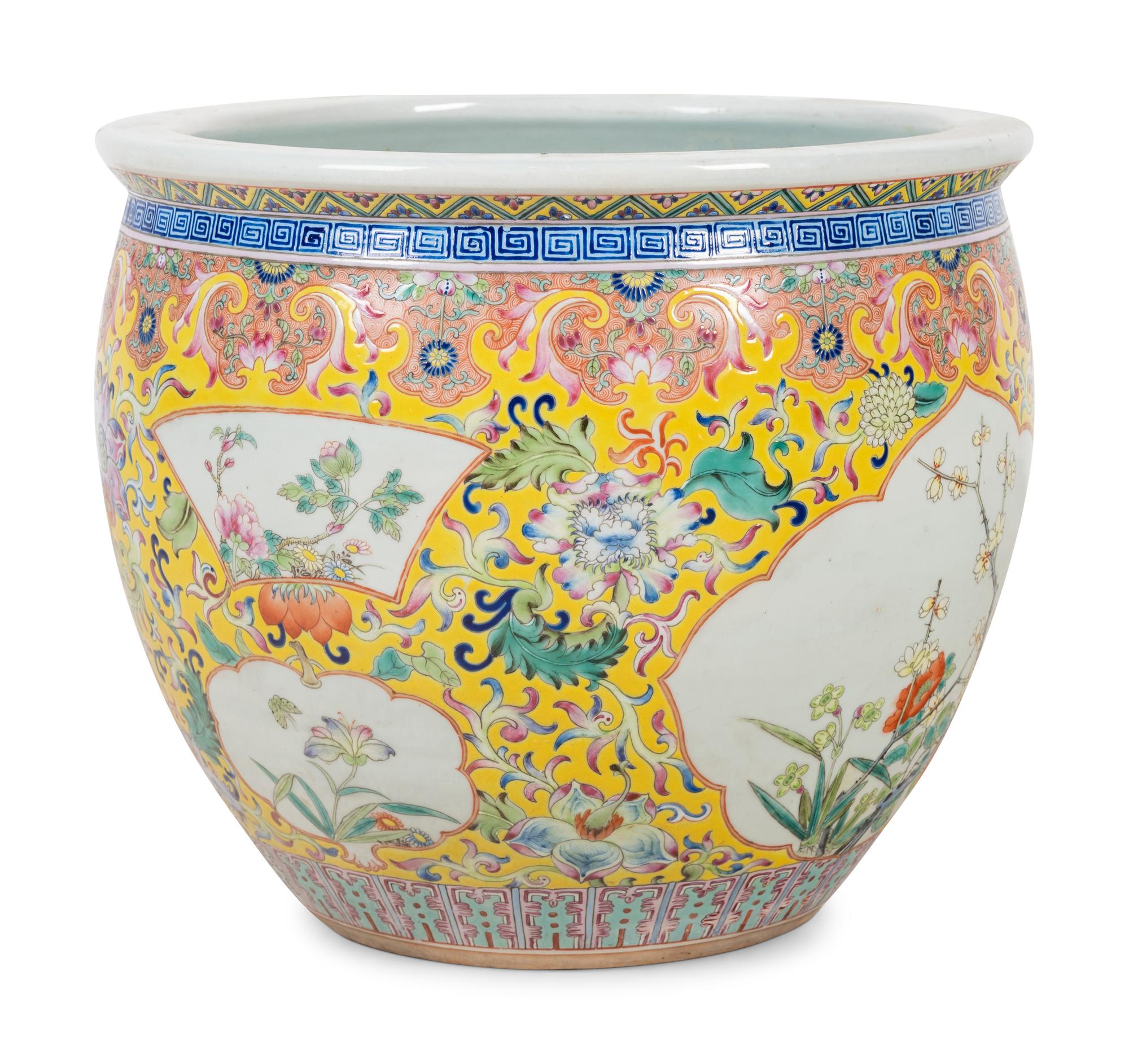 A Chinese Export Enameled Porcelain Jardinière