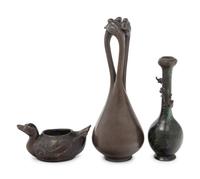 Three Japanese Bronze Vessels