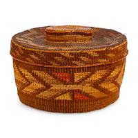 Tlingit Polychrome Rattletop Basket