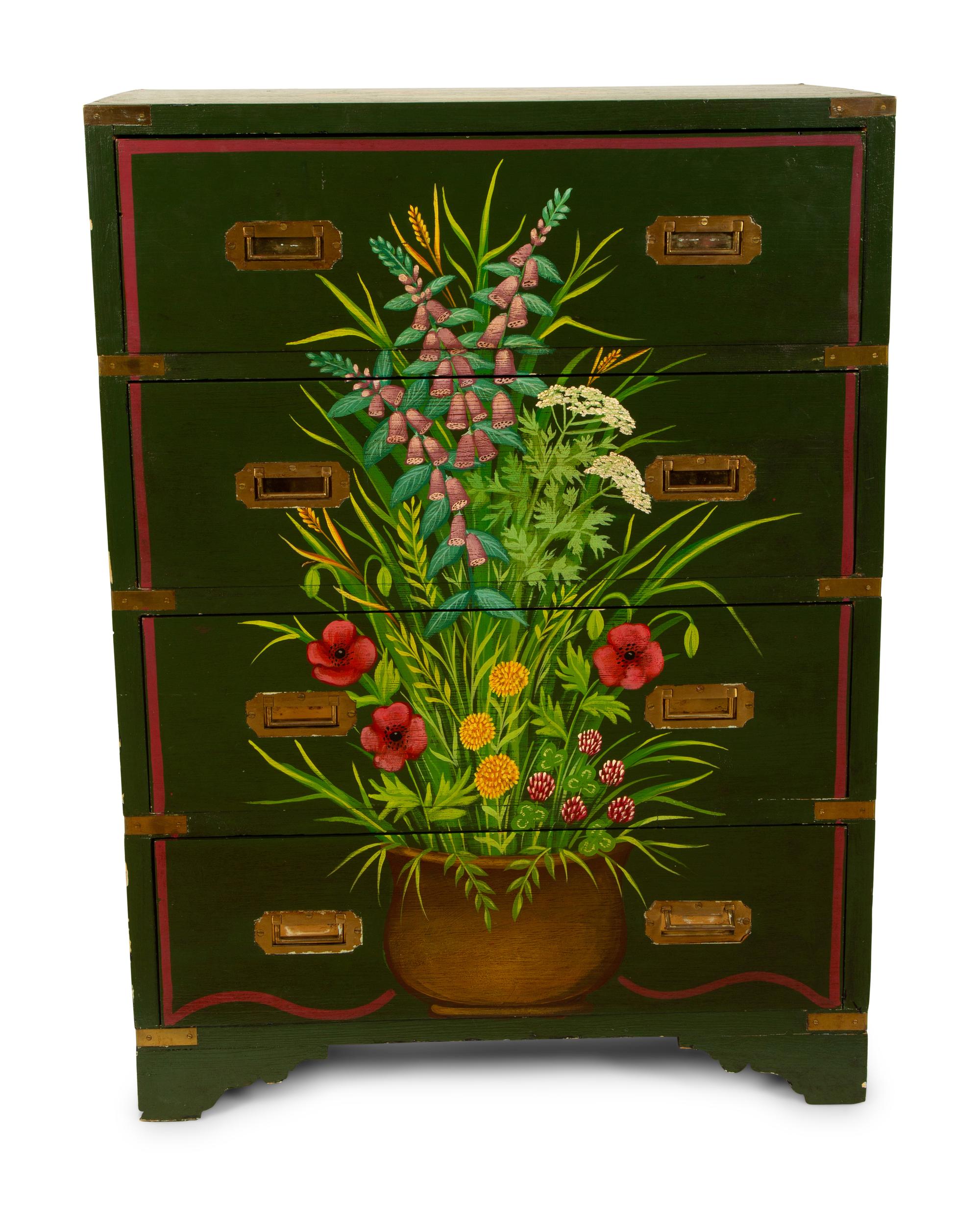 A Campaign Style Painted Secretary/Chest — 20TH/21ST CENTURY