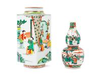 Two Chinese Famille Verte Porcelain Vases