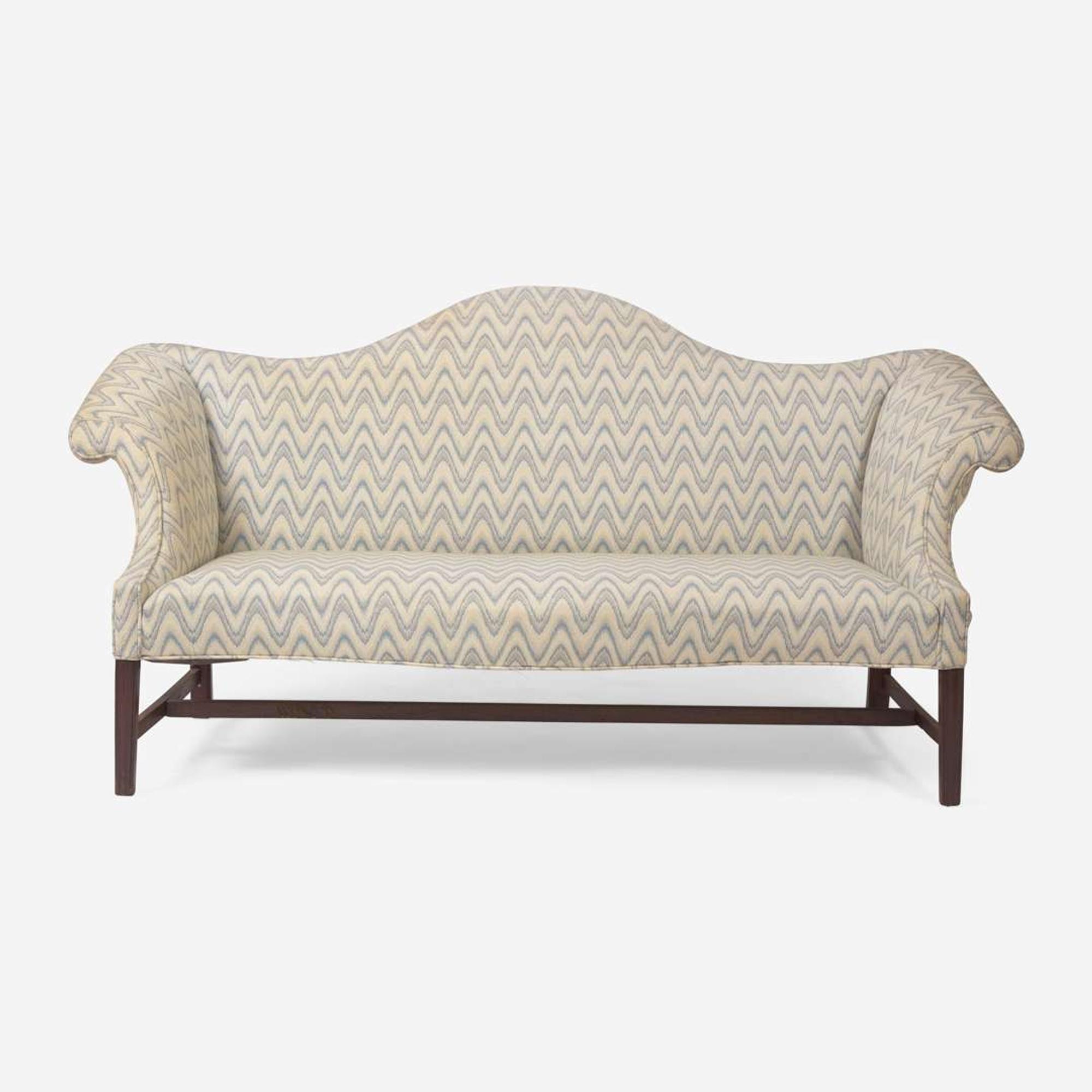A Chippendale mahogany camelback sofa of unusual small size Philadelphia, PA, circa 1790
