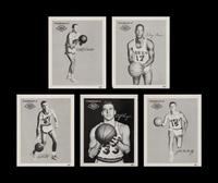 A 1959-60 St. Louis Hawks Bush Bavarian Beer Team Basketball Card Set