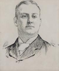 Composition of Three Works: Theodore Davis (American, 1908-1995) Portrait of Frederic Remington ink on paper 6 x 5 inches together with Frederic Remington (American, 1861-1909) Letter to Colonel McClellan, 1984 and Letter to Julie and Ralph, 1980