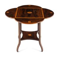 An Edwardian Inlaid Rosewood and Satinwood Drop-Leaf Table