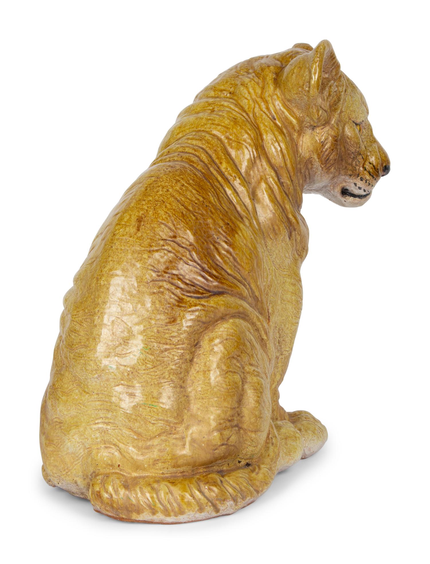 An Italian Glazed Ceramic Model of a Lion Cub — 20TH CENTURY
