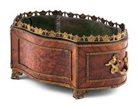 A Napoleon III Style Kingwood and Burl Amboyna Jardinière