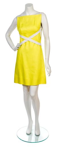 A Jacques Tiffeau Citron Apron Slubbed Silk Sundress,