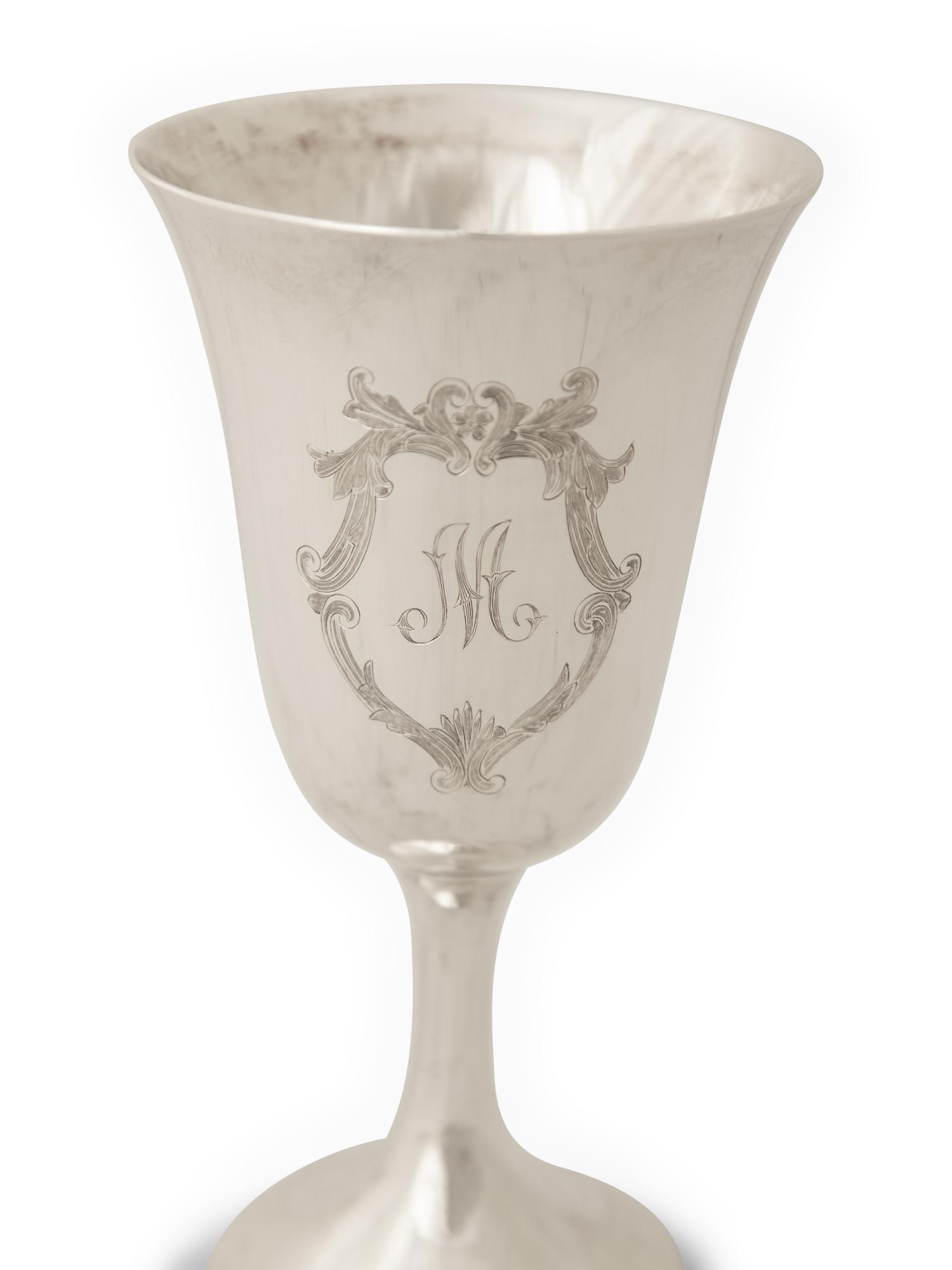 A Set of Eight American Silver Goblets