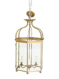 A Regency Style Brass Three Light Lantern