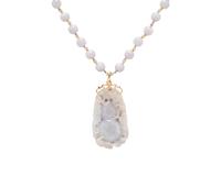 LAVENDER JADE AND YELLOW GOLD NECKLACE