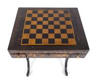 A Chinese Export Black and Gilt Lacquer Games Table — 19TH CENTURY