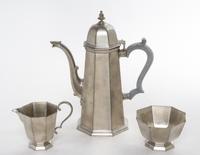 A Gorham Pewter Partial Tea Service Height of coffee pot 11 inches. — SECOND HALF 20TH CENTURY