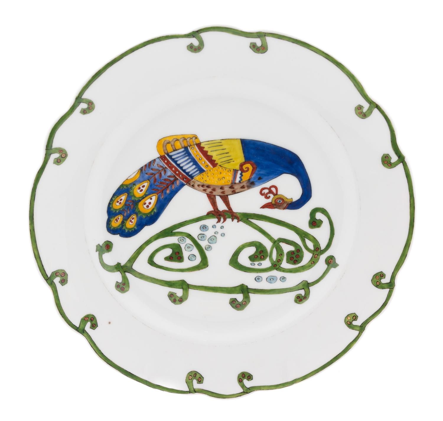 A Soviet Russian Porcelain Plate Diameter 9 7/8 inches. — CIRCA 1930, KUZNETSOV MANUFACTORY