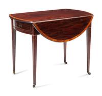A George III Mahogany and Satinwood Pembroke Table