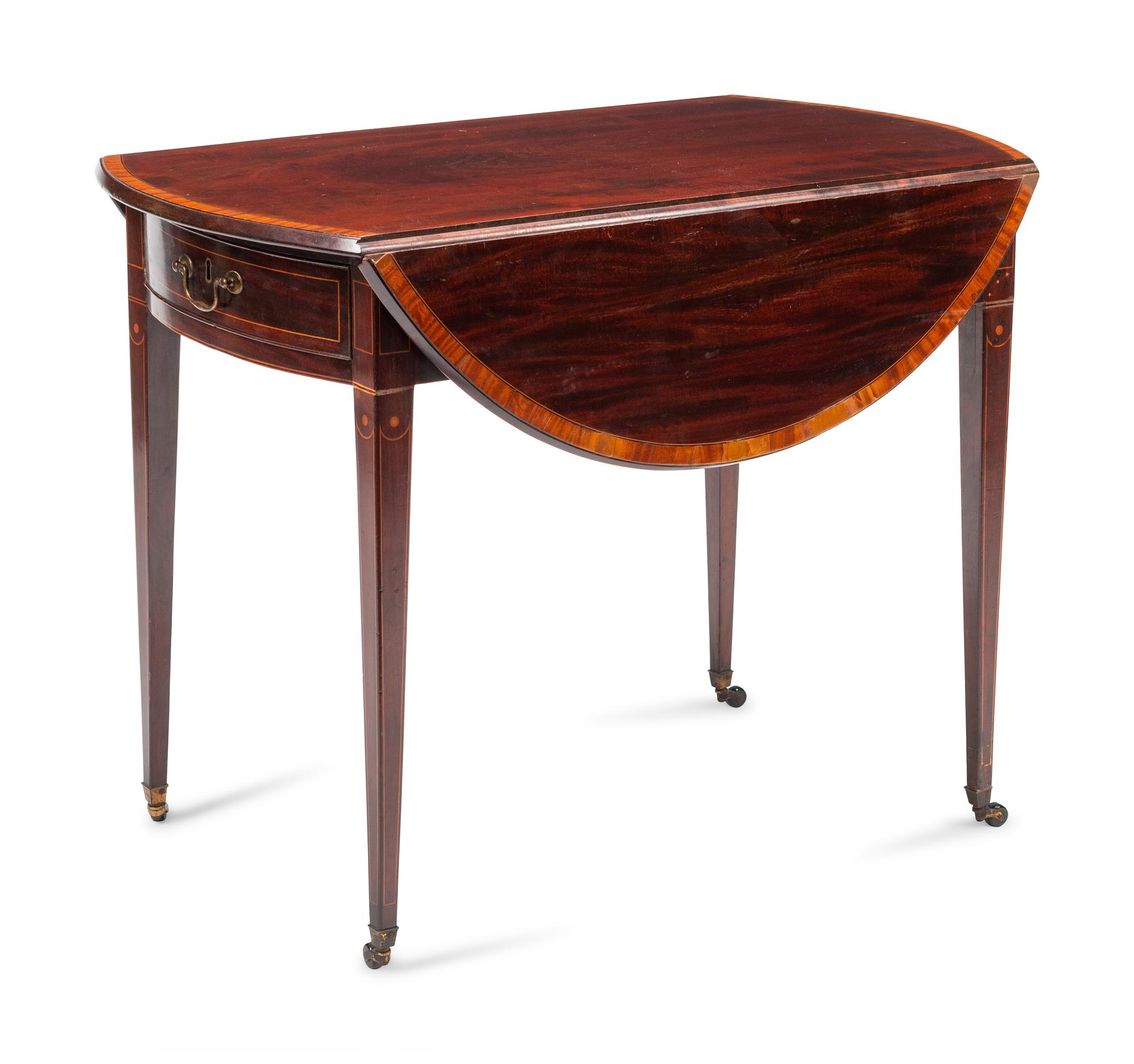 A George III Mahogany and Satinwood Pembroke Table