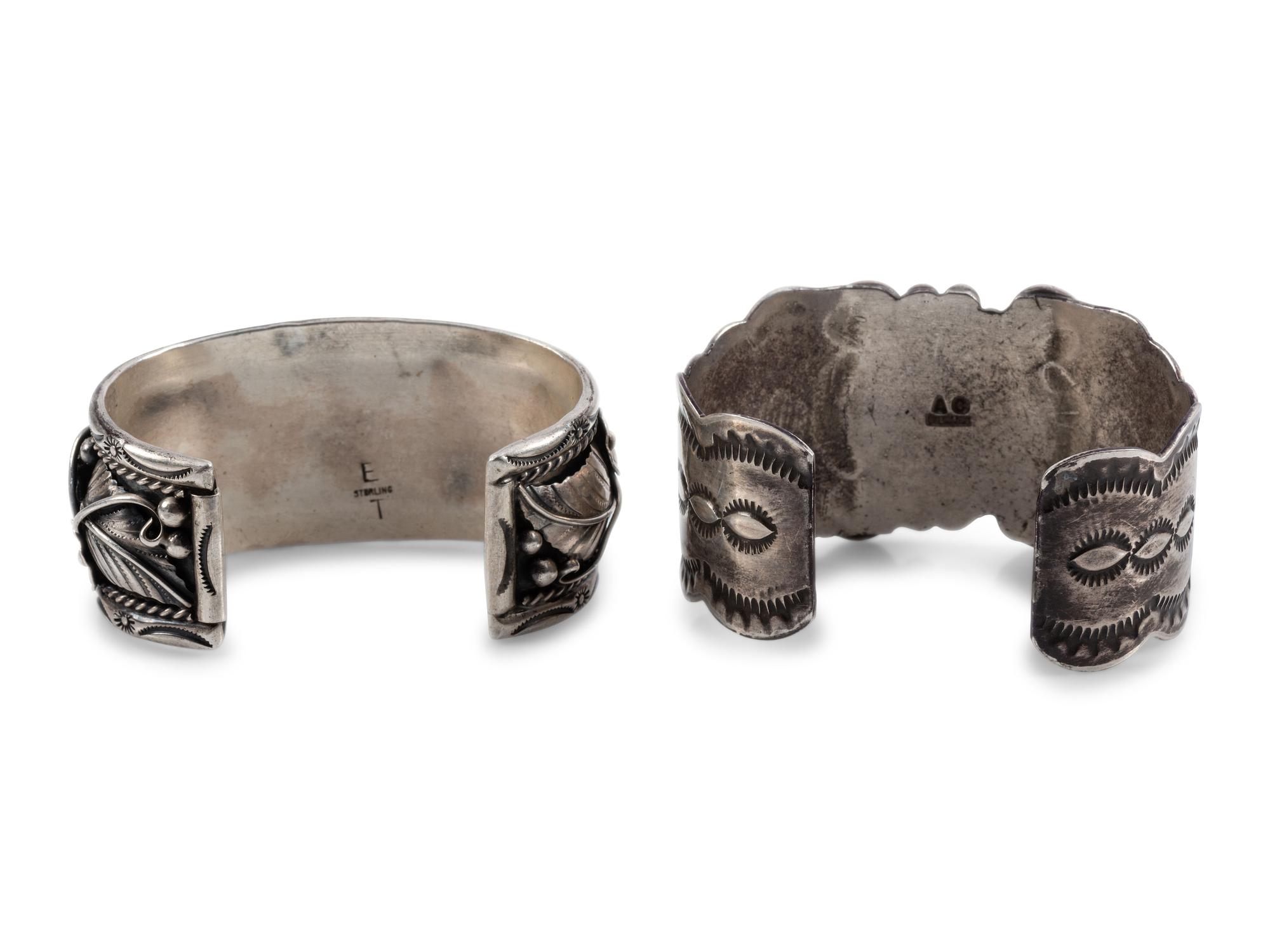 Navajo Sterling Silver and Turquoise Cuff Bracelets