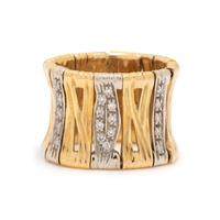 ROBERTO COIN, BICOLOR GOLD AND DIAMOND 'ELEPHANTINO' RING