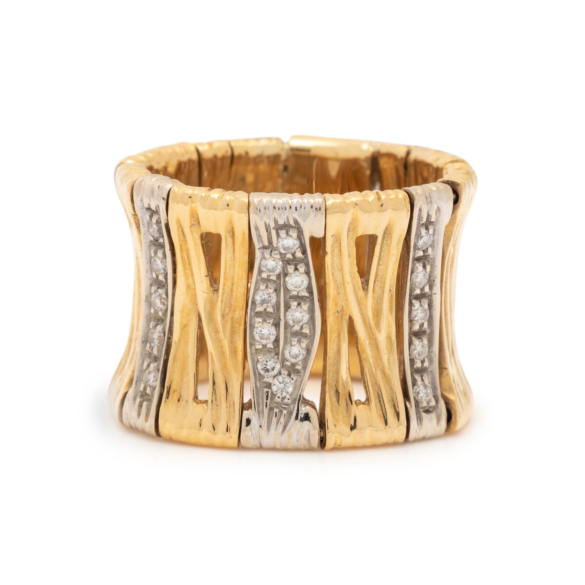 ROBERTO COIN, BICOLOR GOLD AND DIAMOND 'ELEPHANTINO' RING