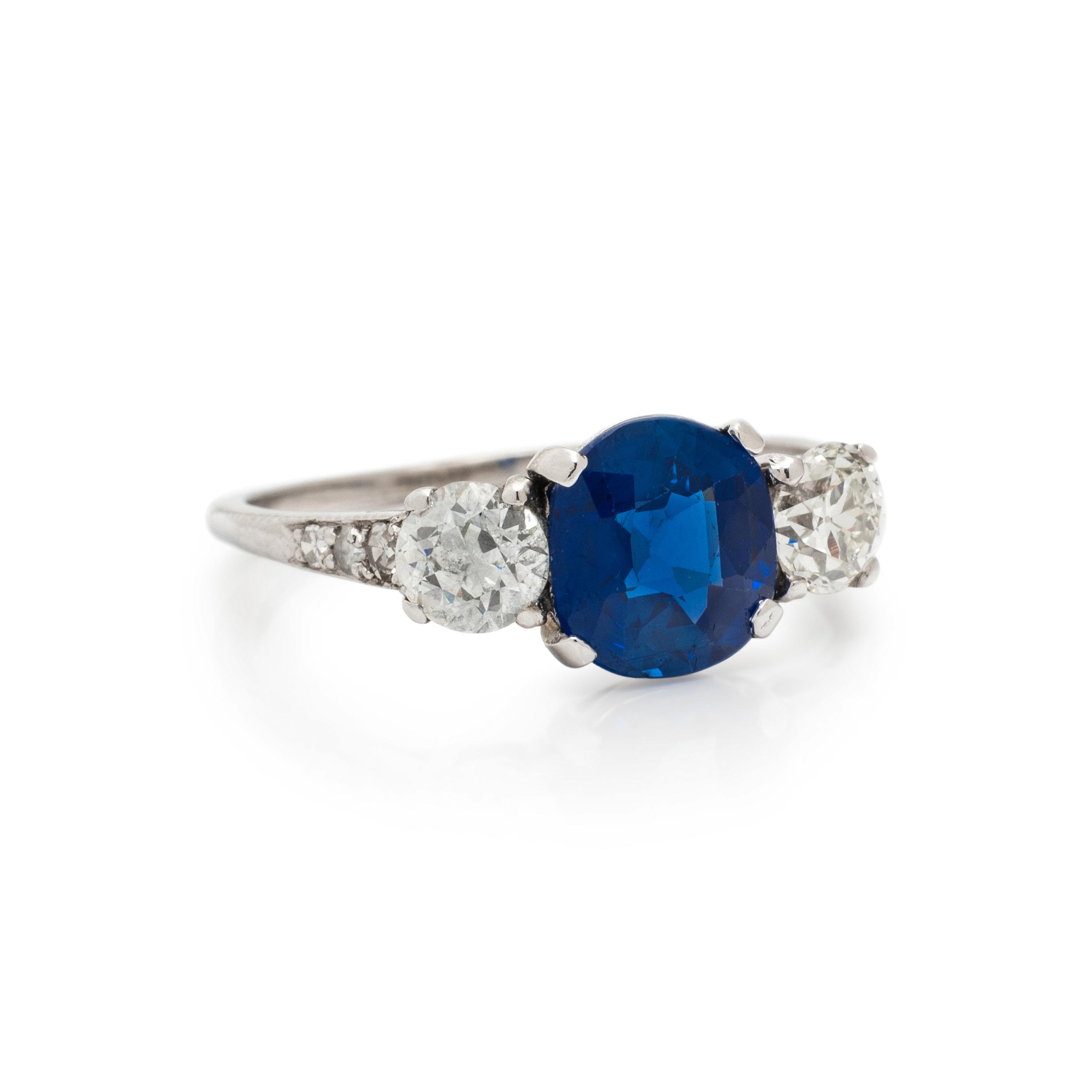 TIFFANY & CO., KASHMIR SAPPHIRE AND DIAMOND RING