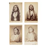 Soule, William S. (1836-1908). A group of 4 cabinet cards of Kiowa, Arapaho, and Apache Indians.