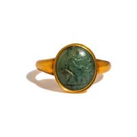 A Neoclassical Gold and Plasma Finger Ring with the Triumph of Psyche and Eros