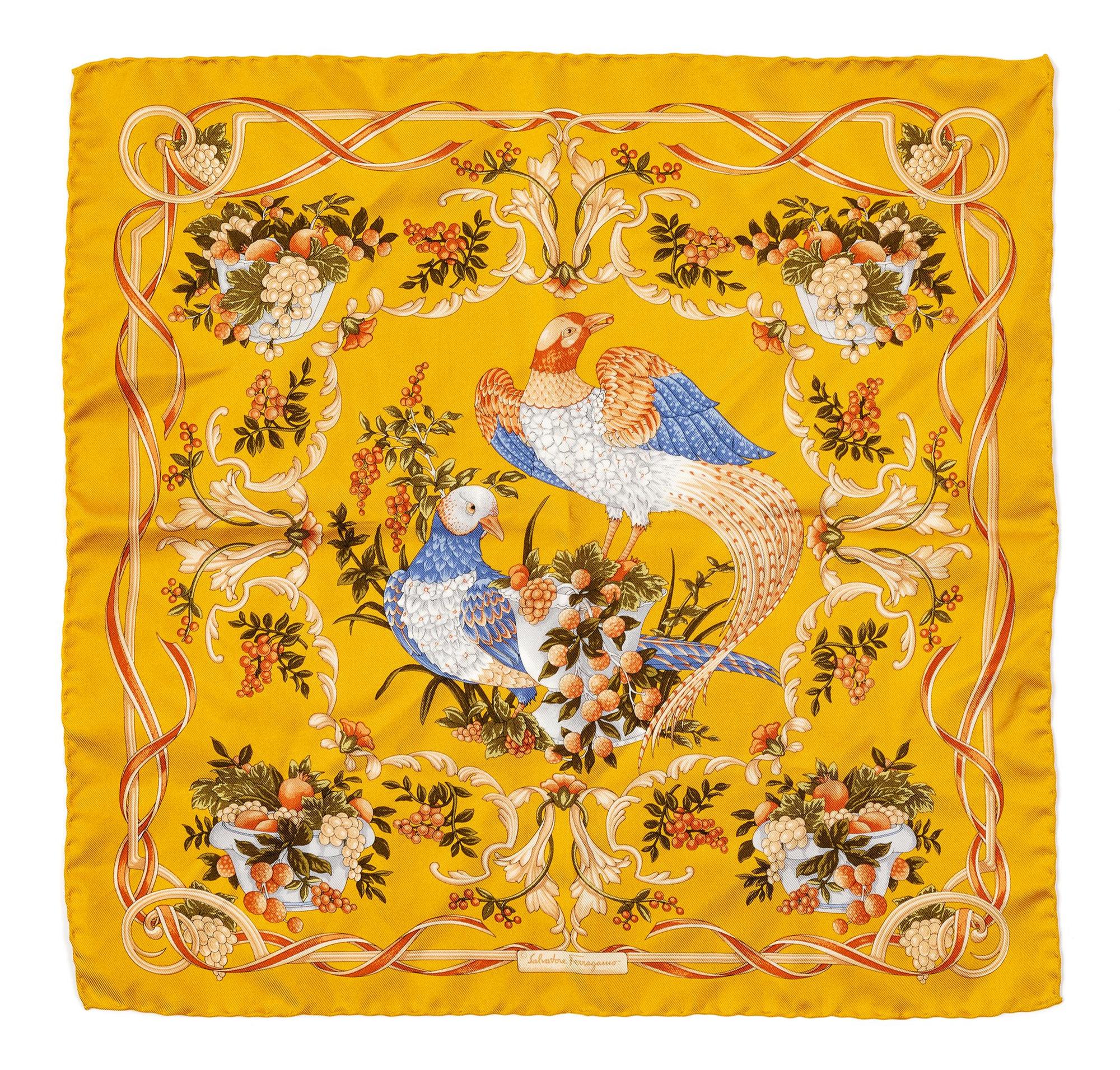 Collection of Couture Accessories: One Ferragamo Scarf and Two Gucci, Two Ferragamo, and One Aquascutum Tie, 1980-2000s