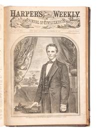 [CIVIL WAR]. Harper's Weekly. 305 issues in 6 bound volumes. New York: Harper & Brothers, 1860-1865.