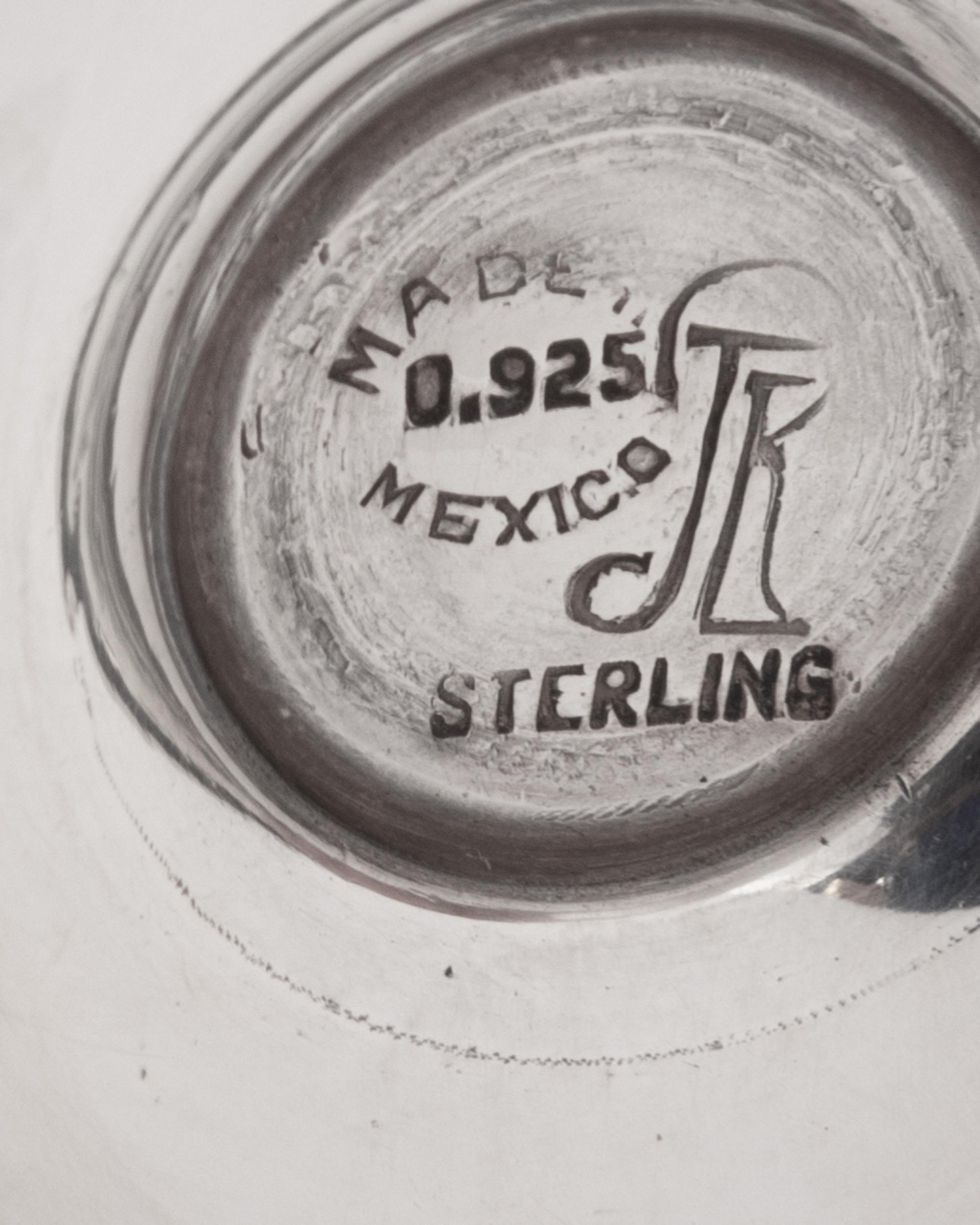 A Set of Eight Mexican Silver Cordial Stems