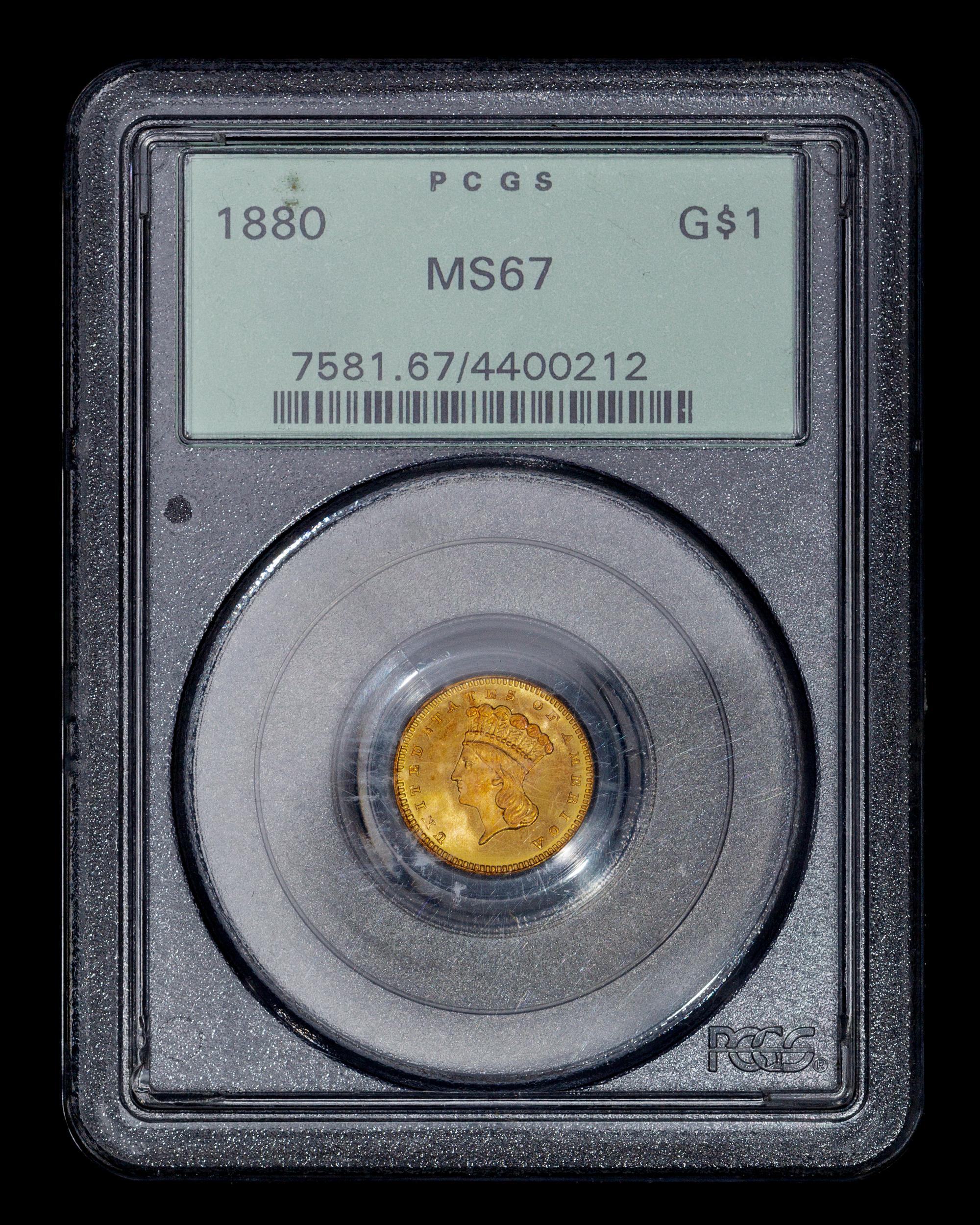 A United States 1880 Indian Princess $1 Gold Coin