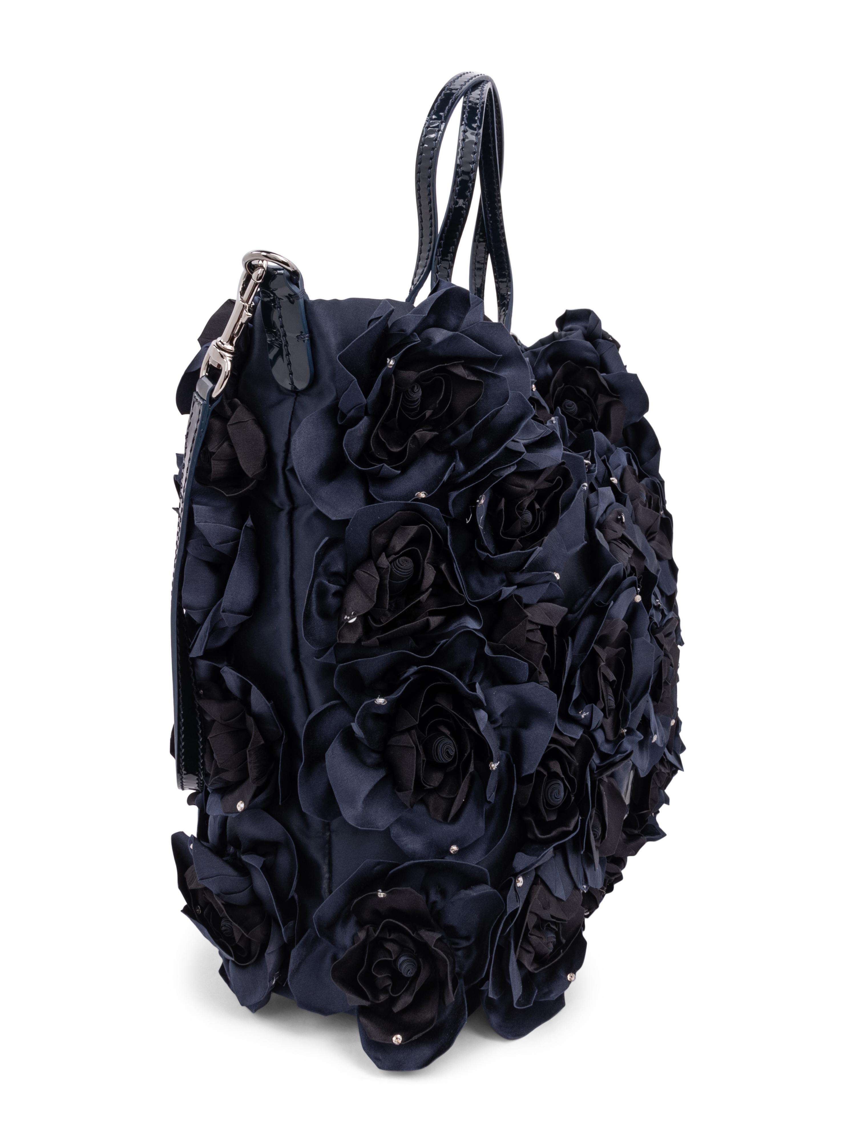 Black Valentino Floral Tote, 2010-20s