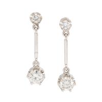 DIAMOND AND WHITE GOLD DROP EARRINGS