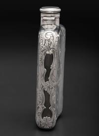 An American Silver Mounted Glass Flask