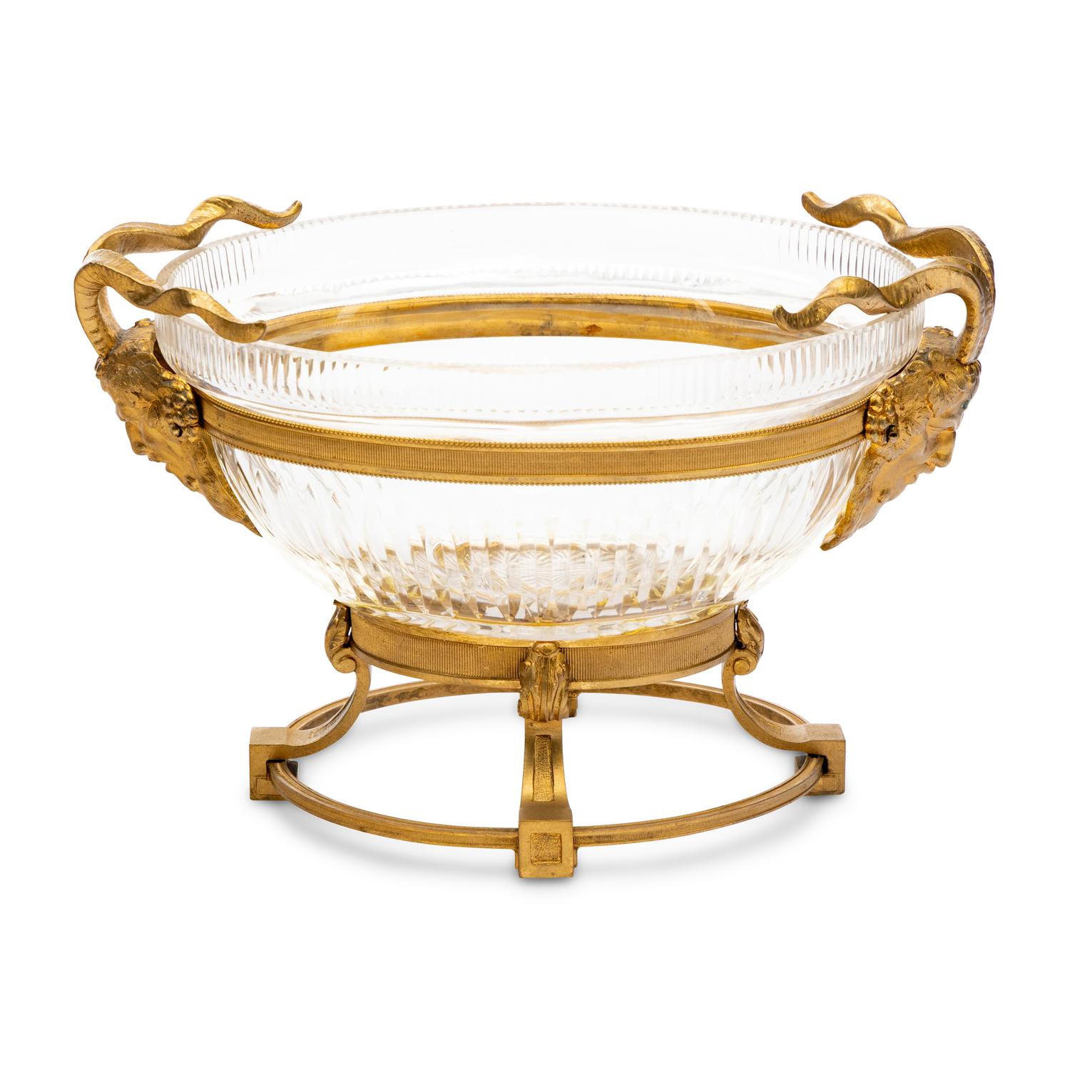A French Gilt Bronze and Cut Glass Center Bowl