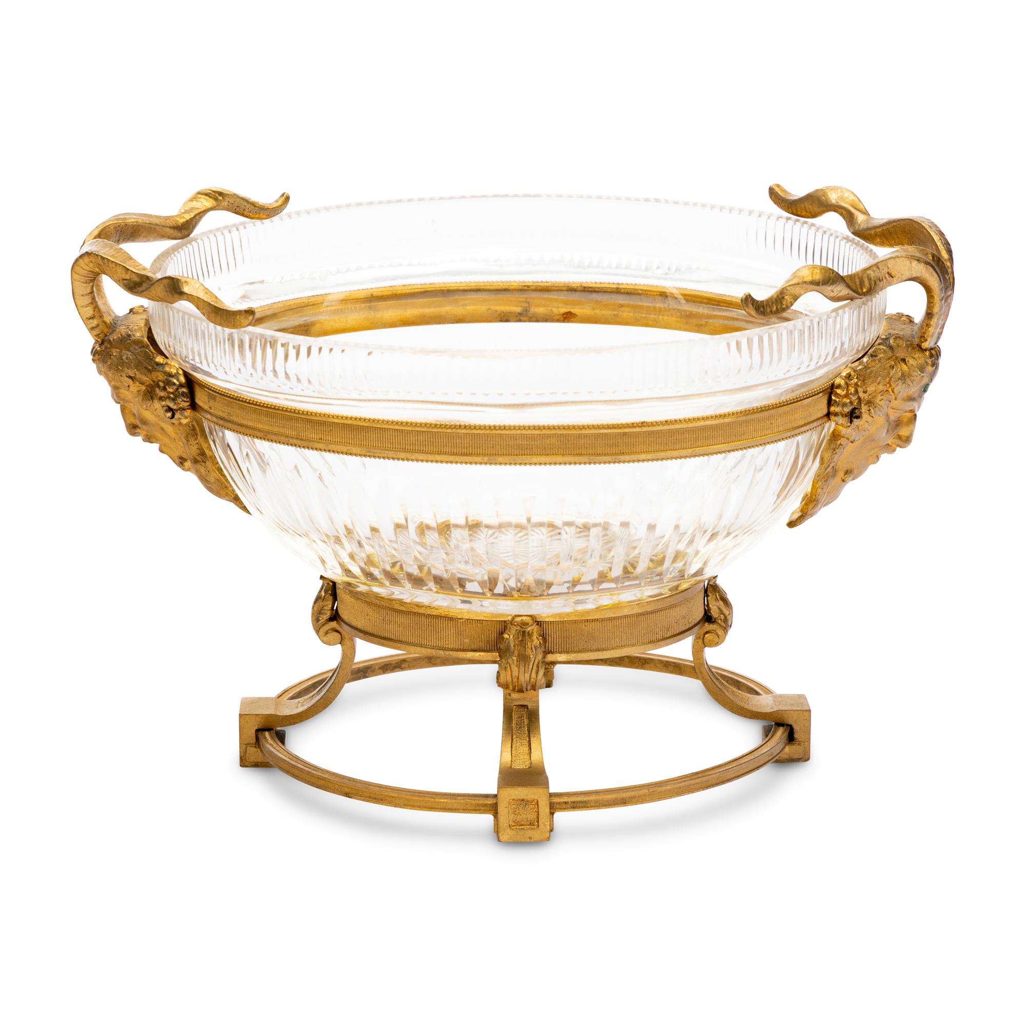 A French Gilt Bronze and Cut Glass Center Bowl
