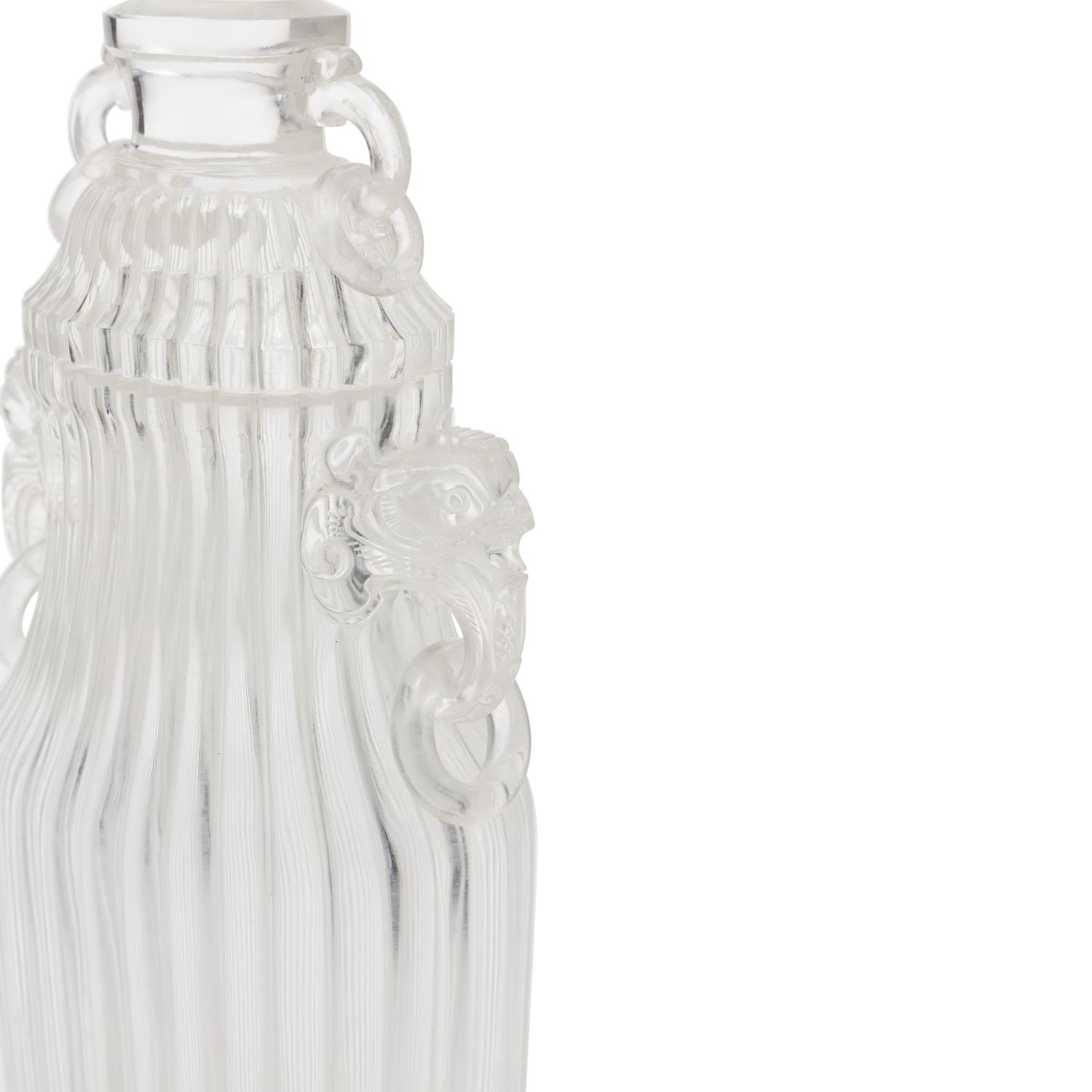 A Pair of Chinese Rock Crystal Covered Vases