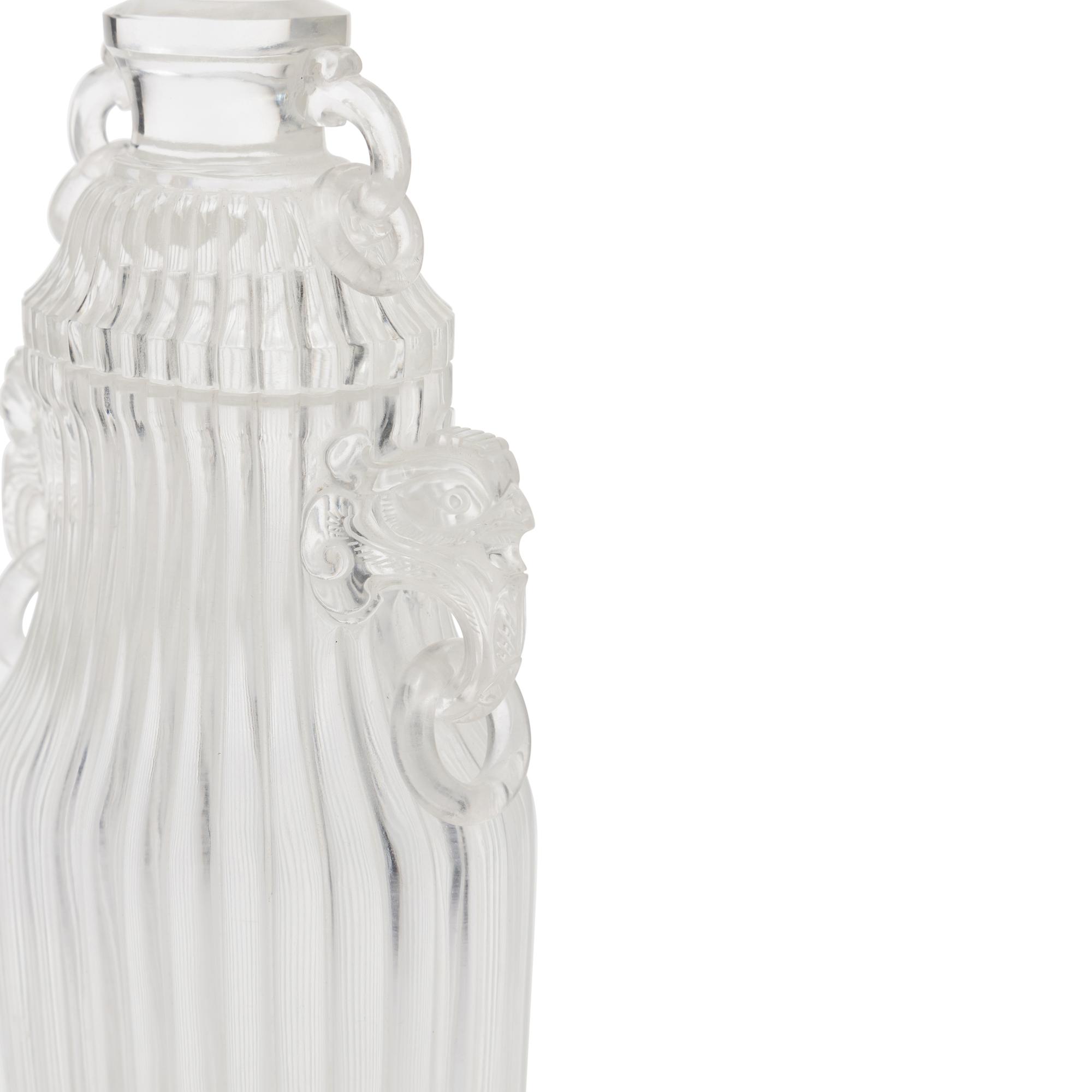 A Pair of Chinese Rock Crystal Covered Vases