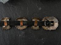 Petite Navajo or Zuni Siler and Turquoise Cluster Concha Belt
