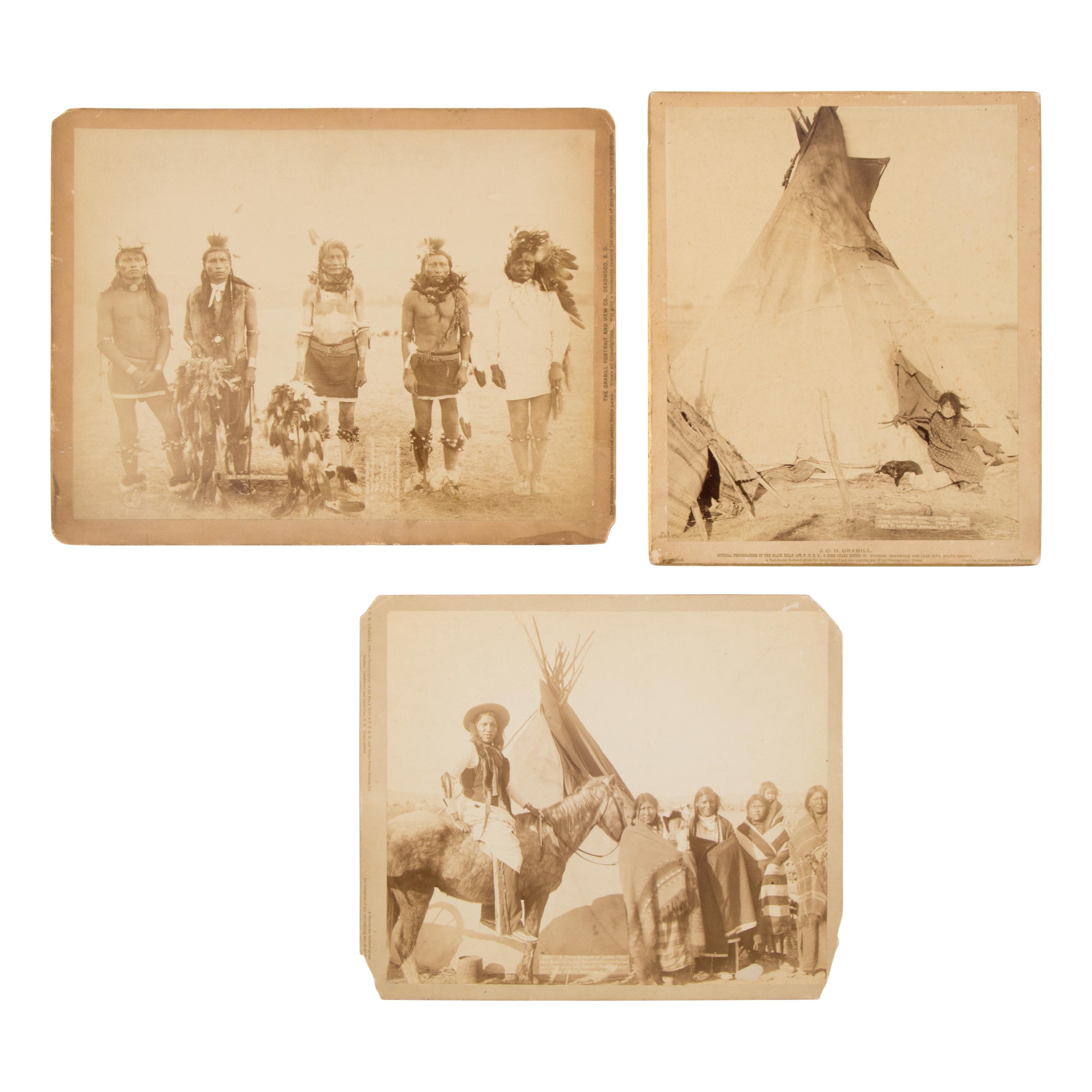 John C.H. Grabill AND Locke & Peterson (American, 1849-1903) — Photographs of Native American Subjects, Including Big Foot's Band of Warriors