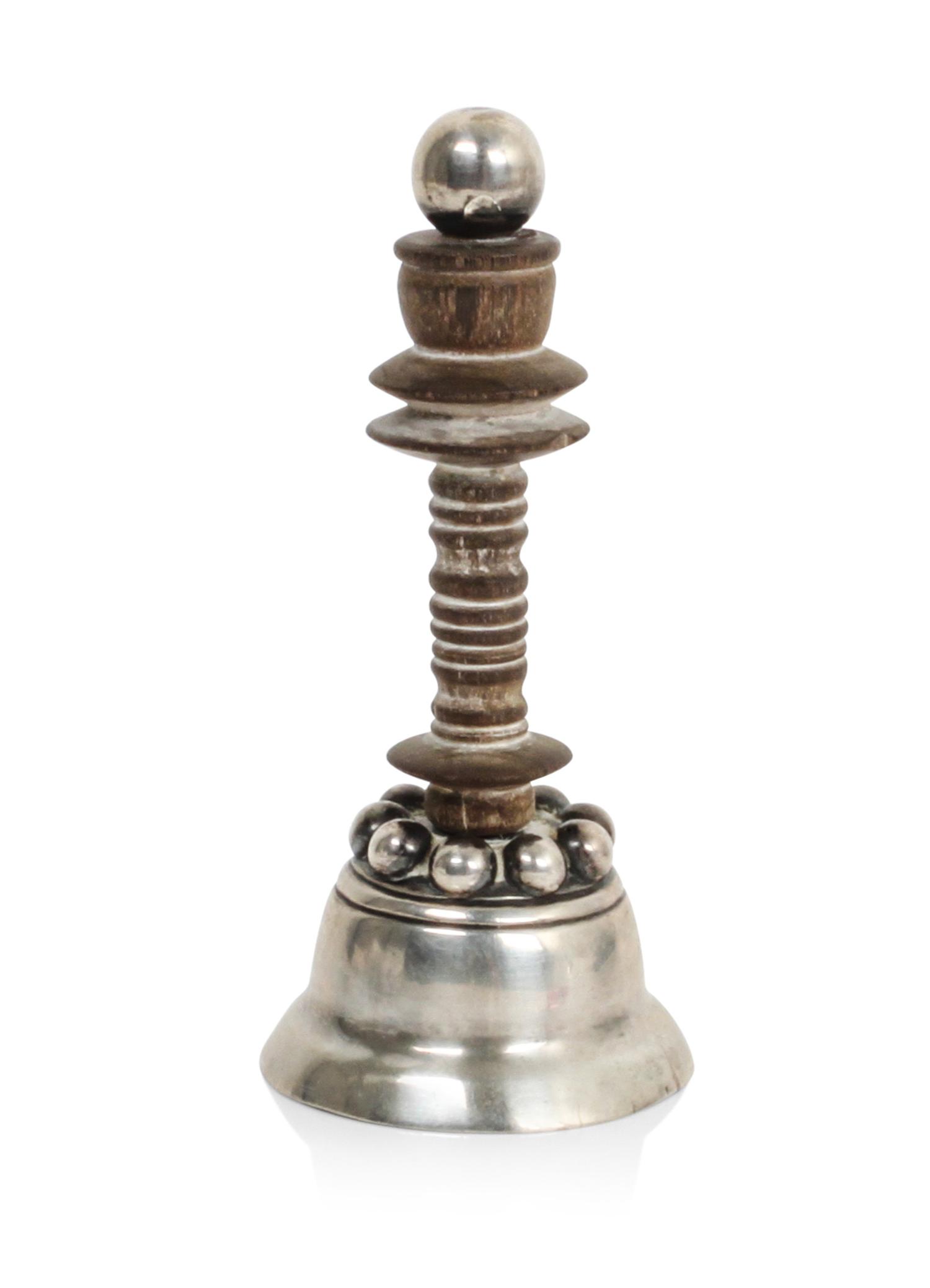 A Mexican Silver Dinner Bell, William Spratling (1900-1967) Height 4 1/4 inches.
