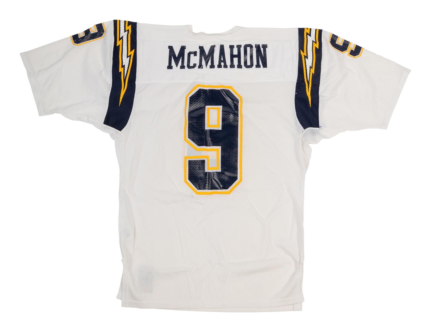A Group of Three Vintage Jim McMahon San Diego Chargers Football Jerseys from The Collection of Sports Super Agent Steve Zucker,