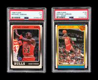 A Group of Two PSA Graded 1988 Fleer Michael Jordan Basketball Cards,
