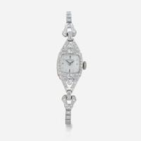 A Ladies Hamilton Platinum and Diamond Watch