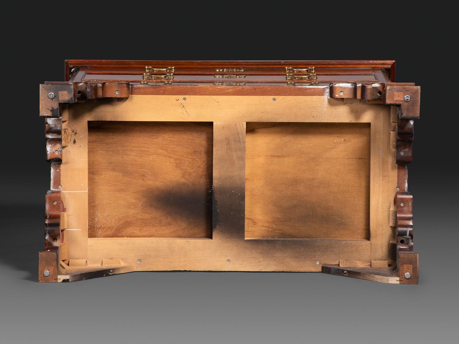 An American Chinese Chippendale Style Carved Mahogany Chest on Chest
