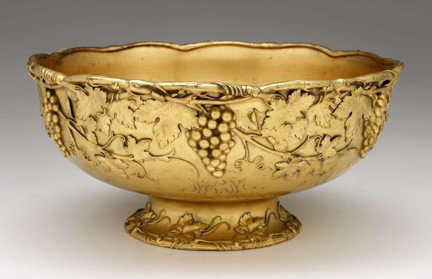 Vermeil sterling silver punch bowl 20th century