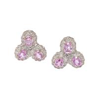 PINK SAPPHIRE AND DIAMOND EARCLIPS